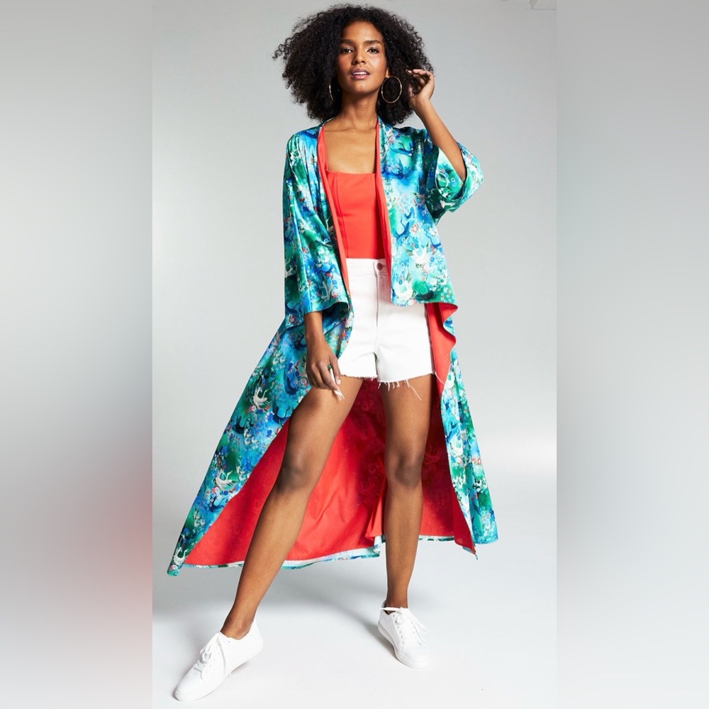 Vibrant Floral Kimono INC International Concepts Misa Hylton